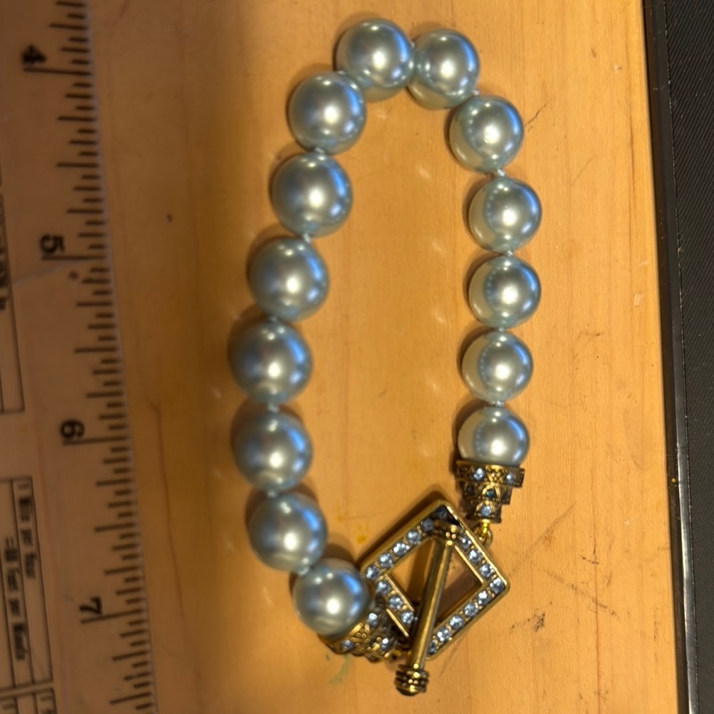 Heidi Daus Gold and Silver Pearl Bracelet